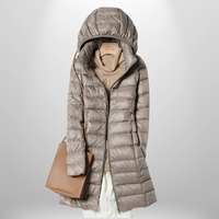 Tabea | Damen Lange Kapuzen Pufferjacke mit Reissverschluss
