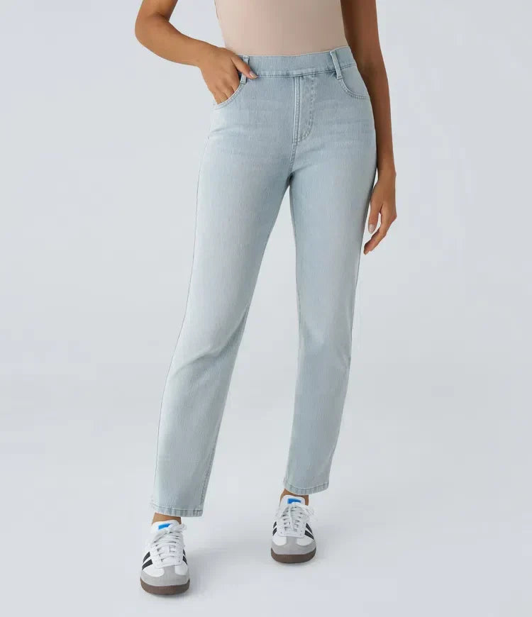 Yara | Damen Bequeme Stretch Jeans gerade geschnitten